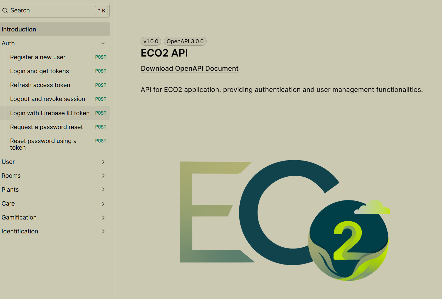 Documentación interactiva de la API de ECO2